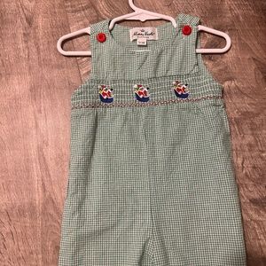 Santa smocked romper